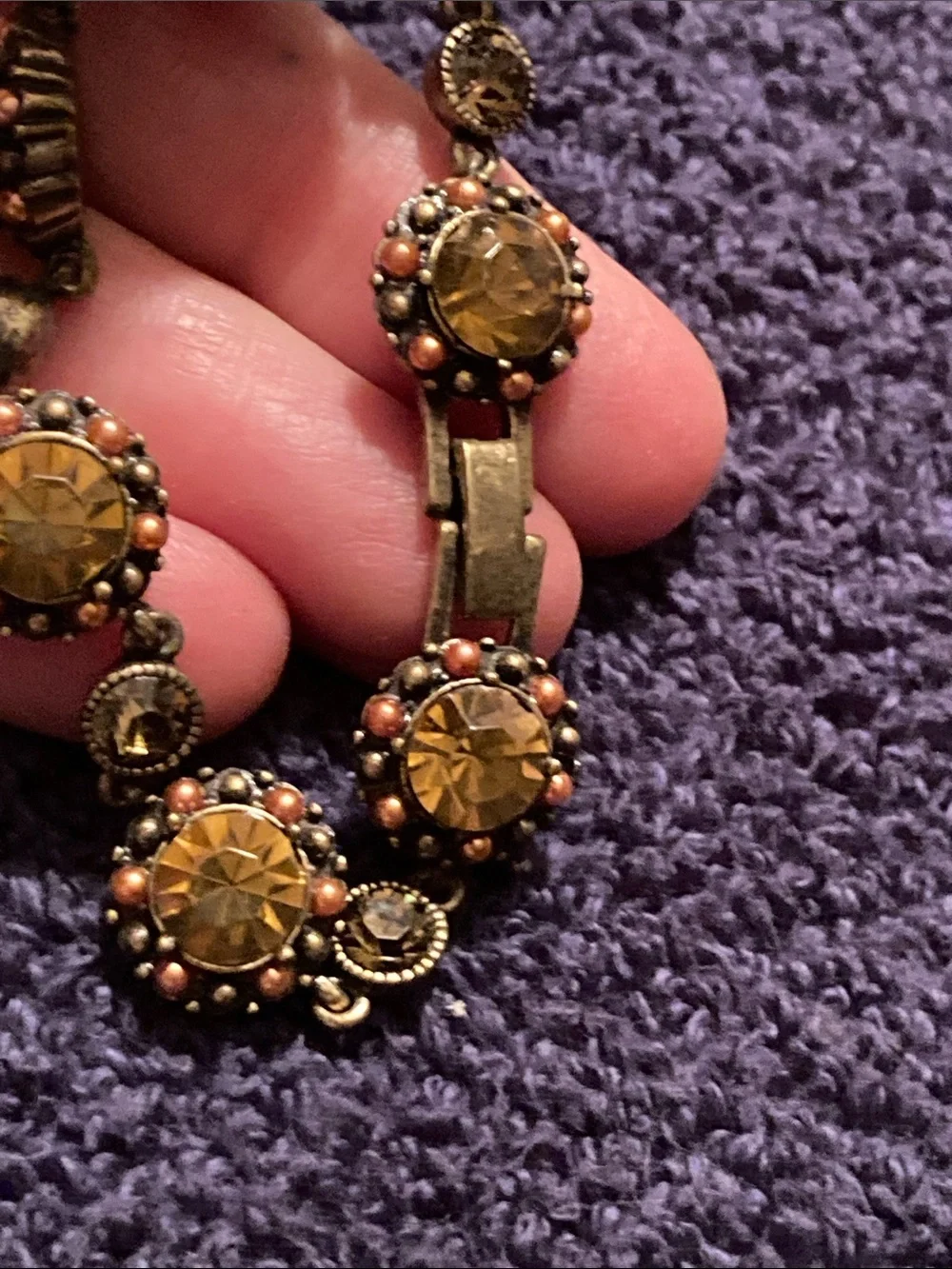 Vintage-Style Warm Amber Colored Bracelet